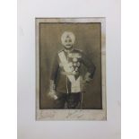 India - Signed Photograph of the Maharajah of Patiala - A fine portrait photograph of Maharajah