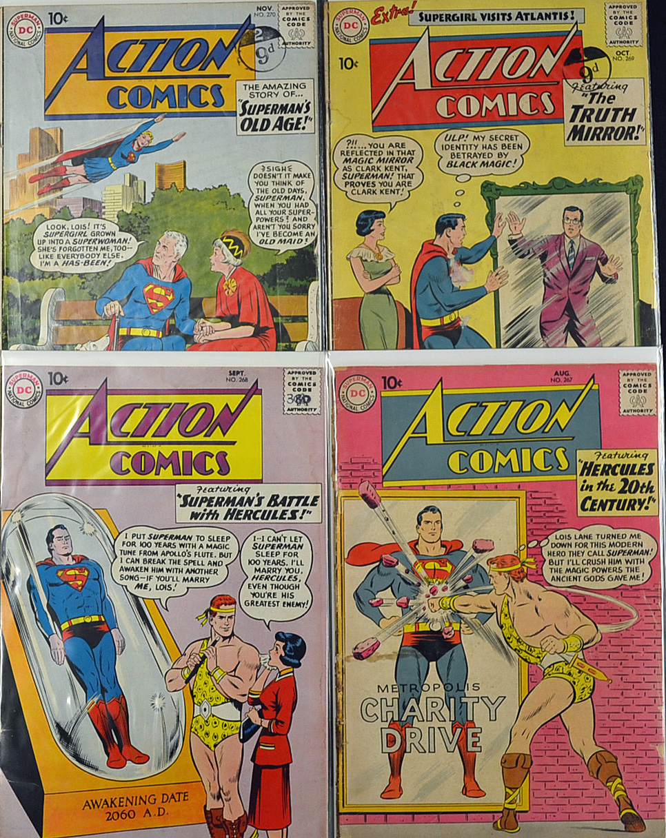 American Comics - Superman DC Publication Action Comics to include No.267, 268, 269 and 270 (4)