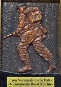 From Normandy to the Baltic 46 Commando Royal Marines Wooden Display - framed measures 32x45cm