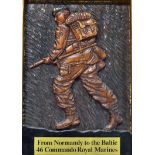 From Normandy to the Baltic 46 Commando Royal Marines Wooden Display - framed measures 32x45cm