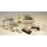 Selection of Various Ships in Bottles all contained in glass bottles, varying sizes, some miniature,