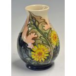 Moorcroft Pottery Dandelion Vase 1991 limited edition 77/250, measures 14cm high approx. in good