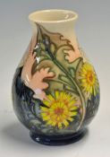 Moorcroft Pottery Dandelion Vase 1991 limited edition 77/250, measures 14cm high approx. in good
