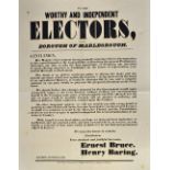 1841 Election Poster - 'To the worthy and independent electors of the borough of Marlborough' for