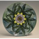 Moorcroft Pottery Year Plate 1992 limited edition 357/500, light crazing present otherwise G