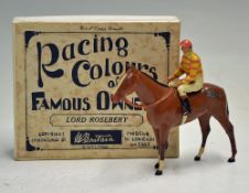 C.1940s Britains Lead Racing Colours of Famous Owners Lord Roseberry - No1463, yellow and pink