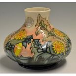 Moorcroft Pottery Dandelion Vase 1992 limited edition 77/200, measures 16cm high approx. appears