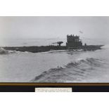 P514 Submarine Print - Sunk off Newfoundland in 1942, framed measures 42x35cm approx.