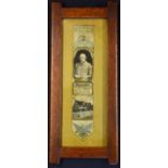 Shakespeare's Tercentenary 1864 Woven Silk Bookmark - Vignettes showing the bard & his birthplace.