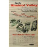 British Railways 'See The Rheidol Valley' Poster Western Region depicts time table printed by