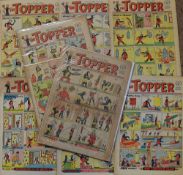 British Comics - Quantity of 'The Topper' 1953-69 to include No 1, 2, 3 and 5, incomplete, flat with