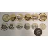 2x Victorian Fold Out Postcards includes Photo Medallion Souvenir displaying places such as Berry