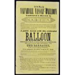 1837 Mr Green's Royal Vauxhall Nassau Balloon Poster Advertising the Ascent of the Balloon - date