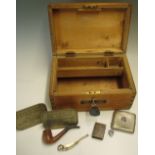 Royal Navy Sailors Wooden Handmade Box with A. Shipley to the front, also includes Matchbox holder