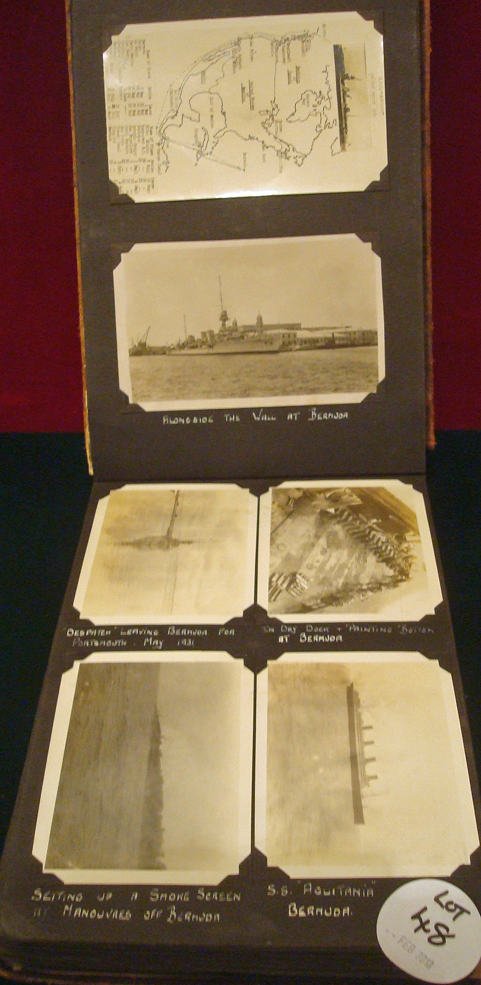 Royal Navy Photo album 1920 - 30s featuring HMS Bermuda, HMS Dauntless to place such has Alaska,