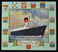 Maritime - The New Cunard Liner "Carinthia" Brochure - Intended for the Canadian Service. Circa 1956