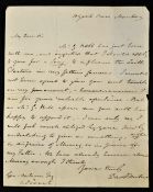 David Milne (1763-1845) Royal Navy Officer - Hand Written Letter - to George Outram soliciting a