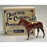 C.1940s Britains Lead Racing Colours of Famous Owners - No1463, blue and white stripes, complete