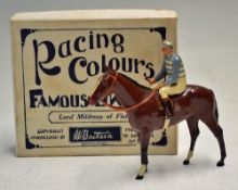 C.1940s Britains Lead Racing Colours of Famous Owners - No1463, blue and white stripes, complete