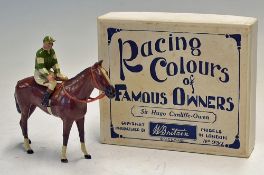 C.1940s Britains Lead Racing Colours of Famous Owners Sir Hugo Cunliffe-Owen, green with white and