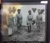 India & Punjab - Sikh Officers at Camp - Glass slide negative of Native Indian soldiers in UK