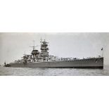 German Cruiser Admiral Graf Spree photograph in black and white framed measures 62x37cm approx.