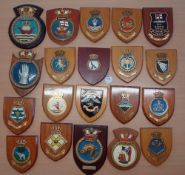 Selection of 20x Royal Navy Ship crests to include HMS Victory, Unicorn, Exeter, Peacock, Gambia,