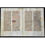 Breviary - A leaf from a Diurnal, Germany. Circa 1450, in Latin manuscript on vellum - Diurnals