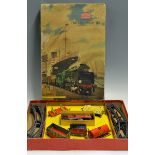 Mettoy Railways - Tinplate Mechanical Freight Train Set - comes with loco, coal tender, 4x stock,