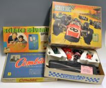 Collection of 1960s/1970 Games to include Scalextric set 30, Mettoy Science Adventure, Morton Combat