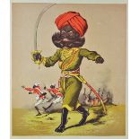 India- Punjab lithograph of a Savage Sikh during the Indian Mutiny a colour lithograph of a Sikh