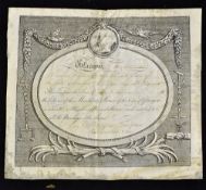 Glasgow - Merchants House of the City of Glasgow 1840 Certificate of Membership for Thomas