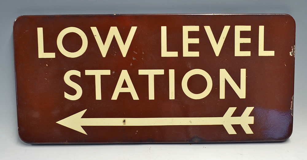 GWR Low Level Station Enamel Station Sign measures 71x33cm approx.