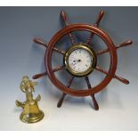 Maritime Theme Bell with Anchor wall bracket measures 20cm approx. together with Metamec Quartz