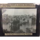 India & Punjab - Golden Temple Glass Negative - An unusually large size glass slide negative of