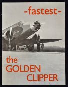 Air Union Brochure The Golden Clipper  London Paris Mid 1930'S - Has 8 pages with 5 full page