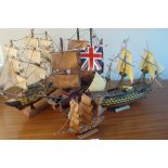 3x Galleon Models to include Airfix HMS Victory, Wooden HMS Revenge and wooden HMS Victory,