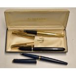 Parker Pens to include a Parker 51 made in USA marked internally, with 12K gold lid and black