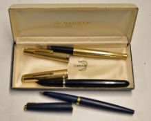 Parker Pens to include a Parker 51 made in USA marked internally, with 12K gold lid and black