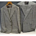 Christian Dior Men's Suit a grey and black chequered design, pure new wool double breast together