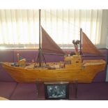 Large Matchstick Boat Model 'Javelin II' measures 4ft in length, a fantastic model completely made