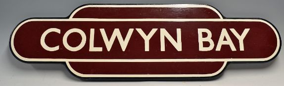 BR (M) Colwyn Bay Enamel Station Sign measures 93cm in length