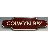 BR (M) Colwyn Bay Enamel Station Sign measures 93cm in length