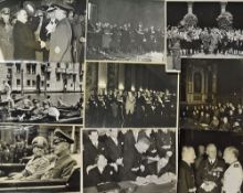 WWII German Press Photographs - includes Ribbentrop with various diplomats such as Count Ciano,
