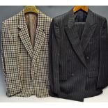 Louis Feraud Pin Stripe Men's Suit a black suit Made in Italy, cloth by Cerruit 1881, together