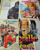 Selection of 12x French film posters from 1960s - 1970s having great artwork featuring many big