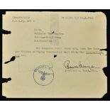 1944 Desertion letter 'The company informs you that your son Wolfgang Stellmacher has deserted' when