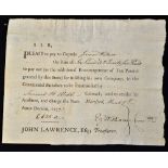 United States -American War Of Independence. Hartford, Conn. 1777 - Order "to pay to Captain