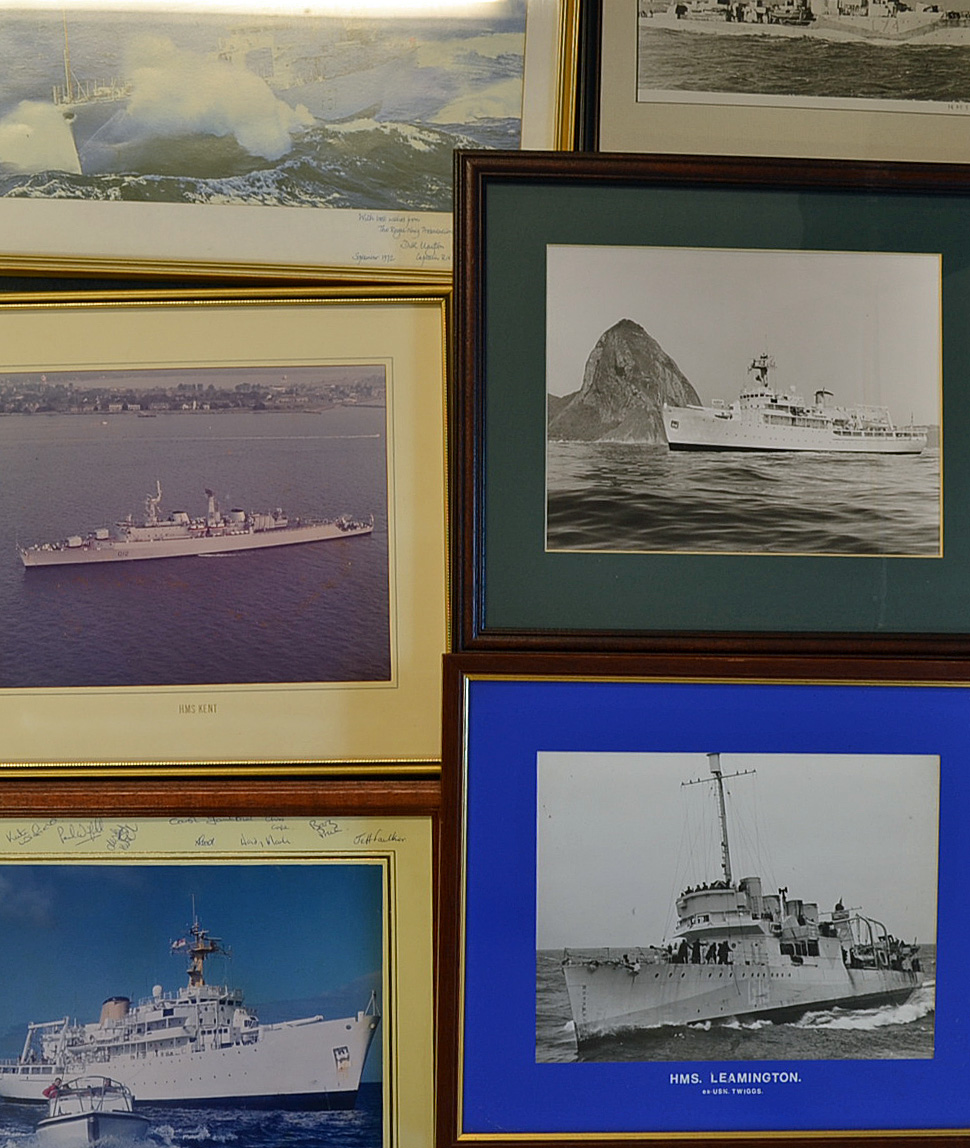 Mixed Selection of Various Royal Navy Prints to include HMS Hood, Indomitable, Suffolk, Tynedale, - Image 3 of 3