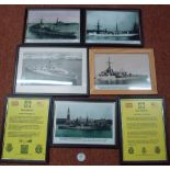 Selection of HMS Peacock Photographs depicting various views, all framed, varying sizes (9)